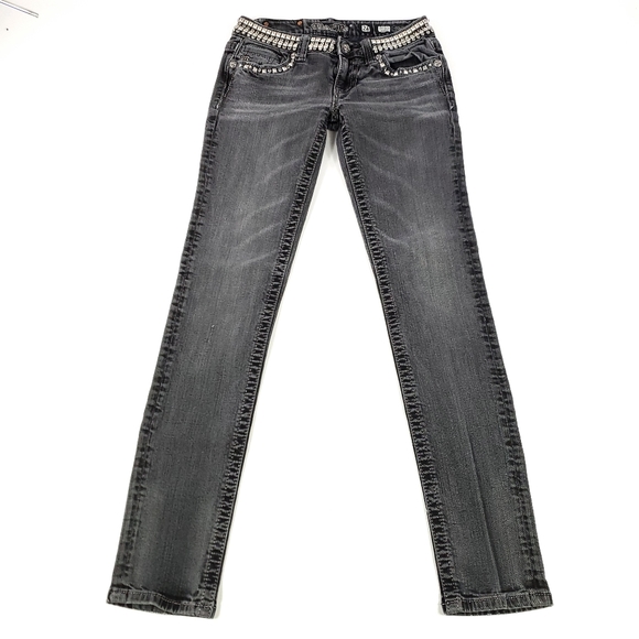 Miss Me Women's Black Embellished Skinny Jeans Size 28 - Picture 2 of 8